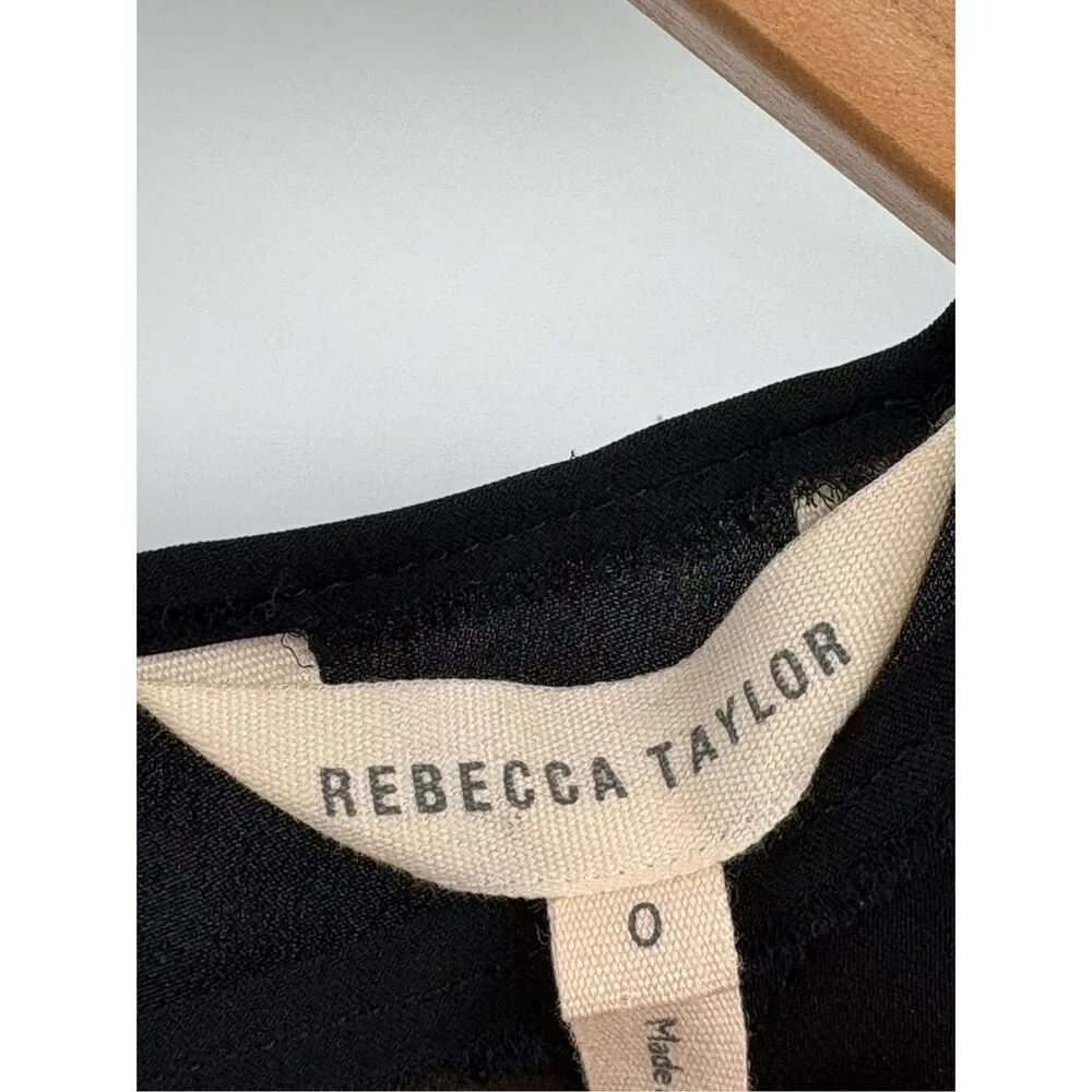 Rebecca Taylor Silk Blouse Top Tank Women‎ Size 0 XS Black Sleeveless